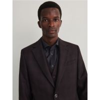 Blazer slim fit in carouri - maro