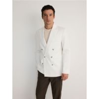 Blazer comfort fit cu adaos de in - alb