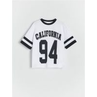 Tricou oversized din bumbac - crem