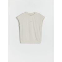 Tricou oversized din bumbac - bej