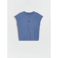 Tricou oversized din bumbac - albastru