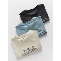 Set de 3 tricouri oversized, din bumbac - albastru