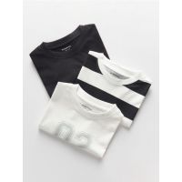 Set de 3 tricouri oversized, din bumbac - negru