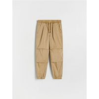 Pantaloni parachute din bumbac - bej