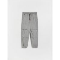 Pantaloni parachute din bumbac - gri-inchis