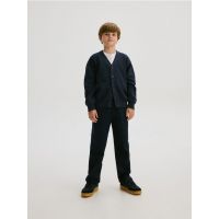Pantaloni eleganti cu curea - bleumarin