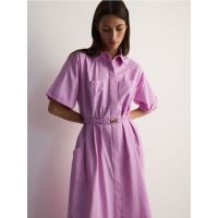 Rochie tip camasa oversize - roz-fuchsia