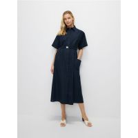 Rochie tip camasa oversize - bleumarin