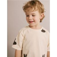 Set de 3 tricouri oversized, din bumbac - nude