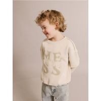 Bluza sport oversized cu aplicatie - bej