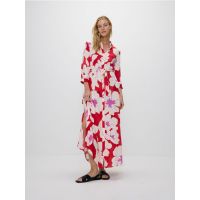 Rochie tip camasa din viscoza - multicolor