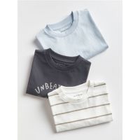 Set de 3 tricouri oversized, din bumbac - crem