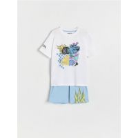 Set de pijamale Hot Wheels - alb