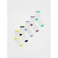 Set de 5 perechi de sosete cu continut ridicat de bumbac - gri deschis