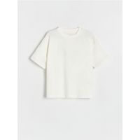 Tricou oversized din bumbac - crem