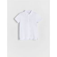 Tricou polo cu detaliu brodat - alb