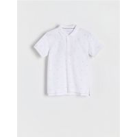 Tricou polo cu imprimeu - alb