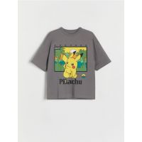 Tricou oversized Pokémon - gri-inchis