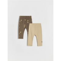 Set de 2 perechi de pantaloni din bumbac - bej