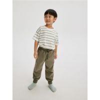 Pantaloni sport cu efect prespalat - verde-maroniu