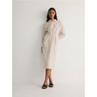 Rochie-camasa midi, cu continut ridicat de Lyocell - bej