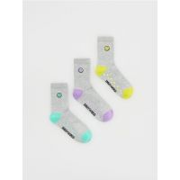Set de 3 perechi de sosete SmileyWorldŽ - gri-inchis