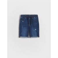 Pantaloni scurti regular, din denim - bleumarin