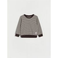 Tricou oversized cu maneca lunga - verde-maroniu