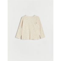 Tricou oversized cu maneca lunga - bej