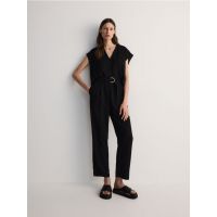 Salopeta cu curea decorativa - negru