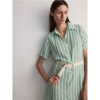 Rochie-camasa midi, cu continut ridicat de viscoza - verde