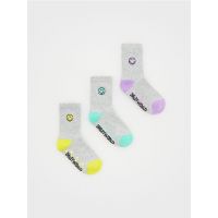 Set de 3 perechi de sosete SmileyWorldŽ - gri-inchis