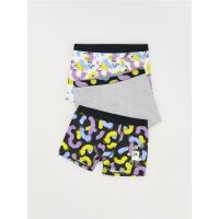 Set de 3 perechi de boxeri cu continut ridicat de bumbac - crem