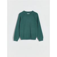 Pulover cu continut ridicat de viscoza - verde-maroniu