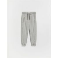 Pantaloni jogger cu efect prespalat - gri-inchis