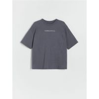 Tricou oversized, cu continut ridicat de bumbac - gri-inchis