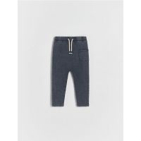 Pantaloni de trening cu efect prespalat - Albastru metalizat
