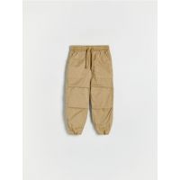 Pantaloni parachute din bumbac - bej