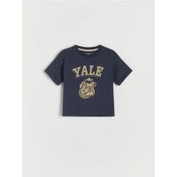 Tricou oversized Yale - Albastru metalizat