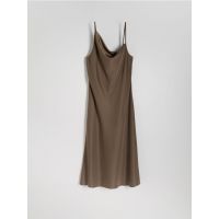 Rochie cu bretele - brun-auriu