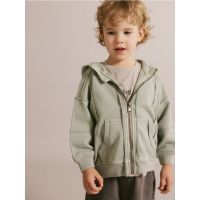 Bluza sport oversized cu continut ridicat de bumbac - verde-oliv deschis