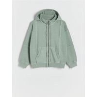 Bluza sport oversized cu continut ridicat de bumbac - verde-oliv deschis