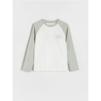 Tricou cu maneca lunga si imprimeu - crem