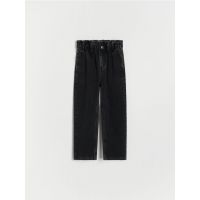 Blugi baggy cu crac drept - negru
