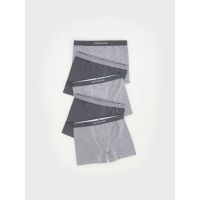 Set de 5 perechi de boxeri din material majoritar bumbac - gri-inchis