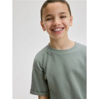 Tricou oversized cu imprimeu - gri-inchis