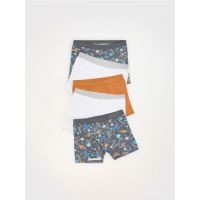 Set de 5 perechi de boxeri cu continut ridicat de bumbac - gri-inchis