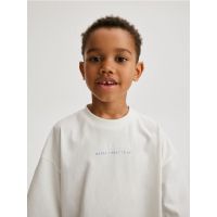 Tricou oversized cu imprimeu - crem