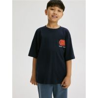 Tricou oversized cu imprimeu - negru
