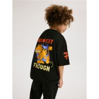Tricou oversized Garfield - negru